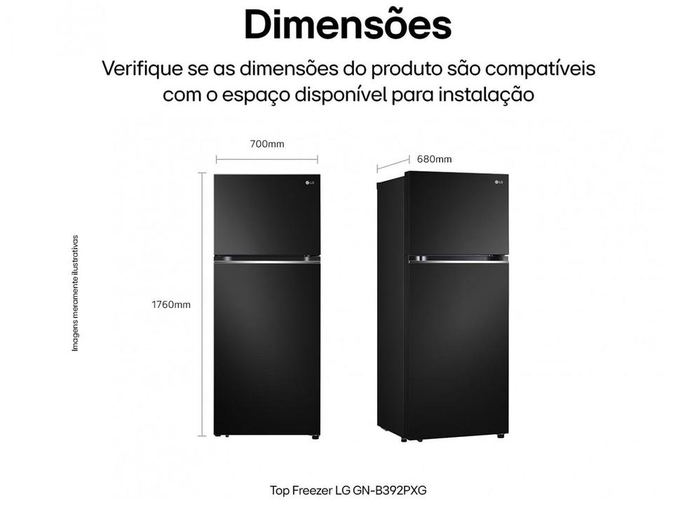 Geladeira/Refrigerador LG Frost Free Black 395L - 25
