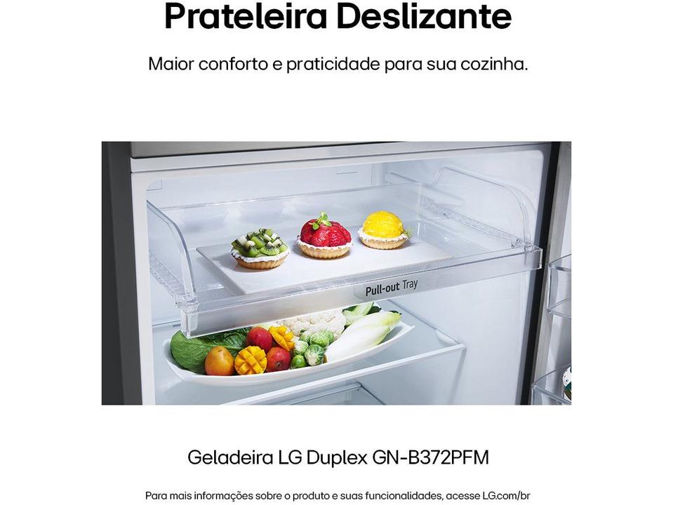 Geladeira/Refrigerador LG Frost Free Inox Duplex 375L GN-B372PFM - 5
