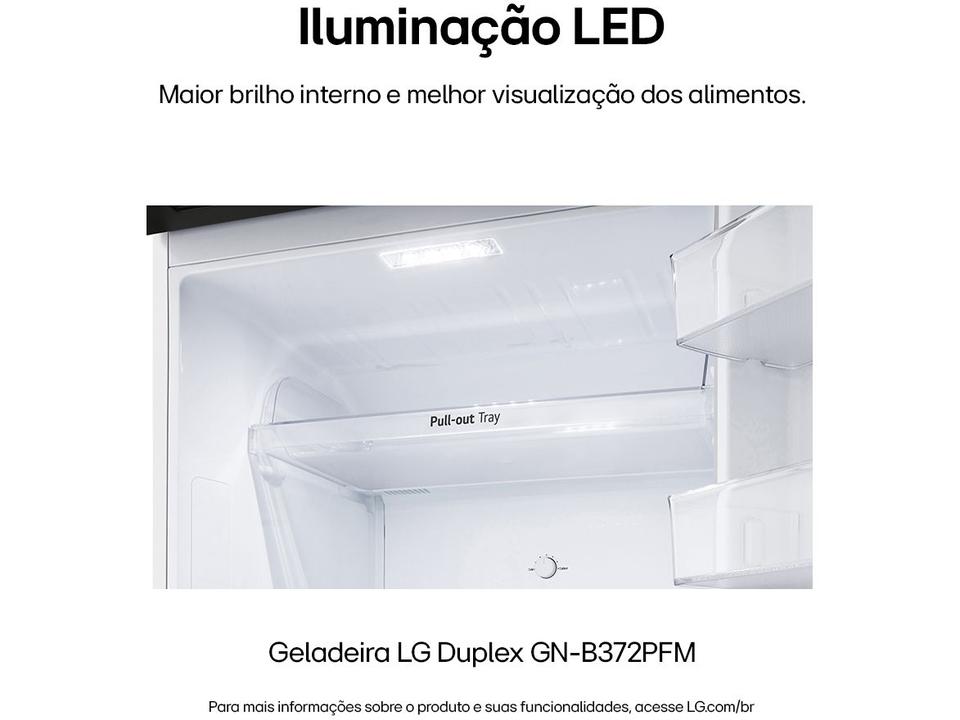 Geladeira/Refrigerador LG Frost Free Inox Duplex 375L GN-B372PFM - 7