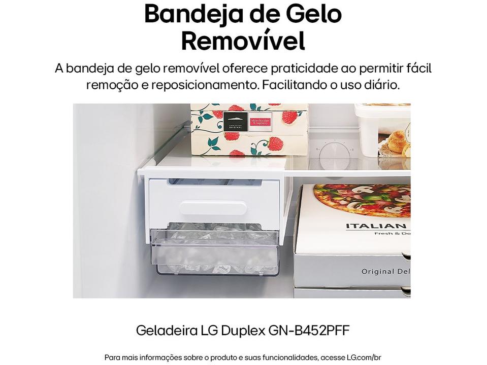 Geladeira/Refrigerador LG Frost Free Inox Duplex 461L GN-B452PFF - 6