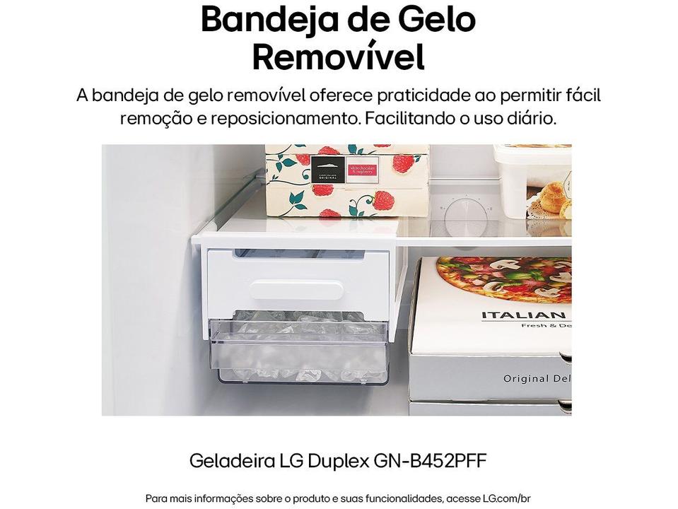 Geladeira/Refrigerador LG Frost Free Inox Duplex 461L GN-B452PFF - 6