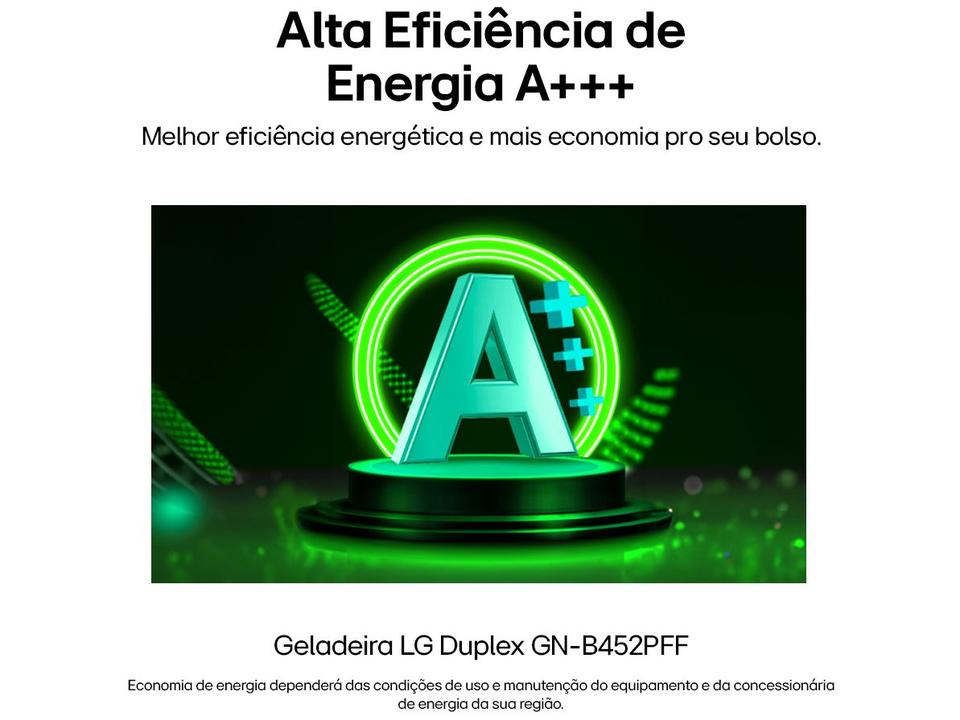 Geladeira/Refrigerador LG Frost Free Inox Duplex 461L GN-B452PFF - 1