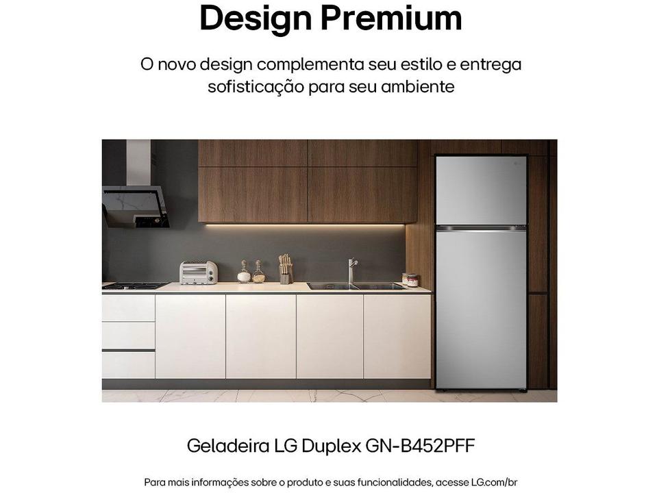 Geladeira/Refrigerador LG Frost Free Inox Duplex 461L GN-B452PFF - 9