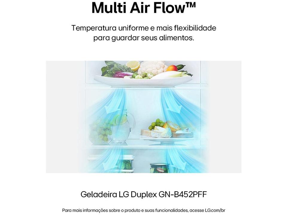 Geladeira/Refrigerador LG Frost Free Inox Duplex 461L GN-B452PFF - 5