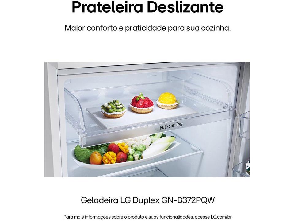 Geladeira/Refrigerador LG Frost Free Inox Duplex Branca 375L GN-B372PQW - 6