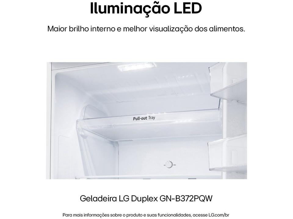 Geladeira/Refrigerador LG Frost Free Inox Duplex Branca 375L GN-B372PQW - 9