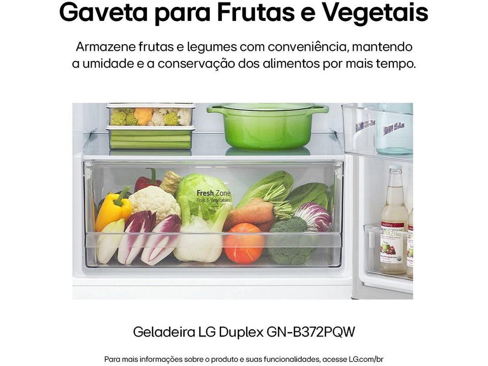 Geladeira/Refrigerador LG Frost Free Inox Duplex Branca 375L GN-B372PQW - 5