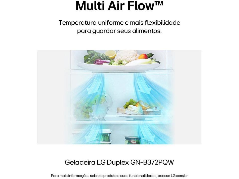 Geladeira/Refrigerador LG Frost Free Inox Duplex Branca 375L GN-B372PQW - 4