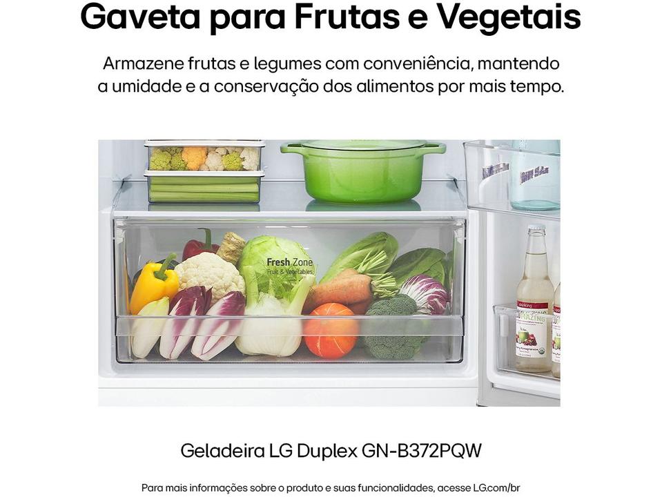 Geladeira/Refrigerador LG Frost Free Inox Duplex Branca 375L GN-B372PQW - 5