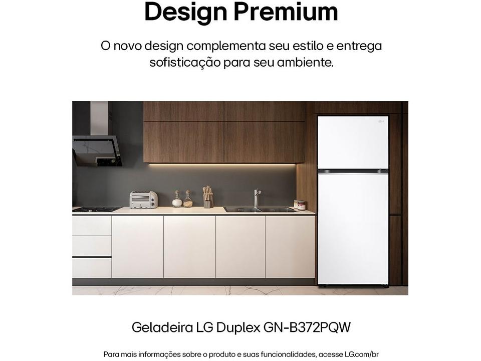 Geladeira/Refrigerador LG Frost Free Inox Duplex Branca 375L GN-B372PQW - 8
