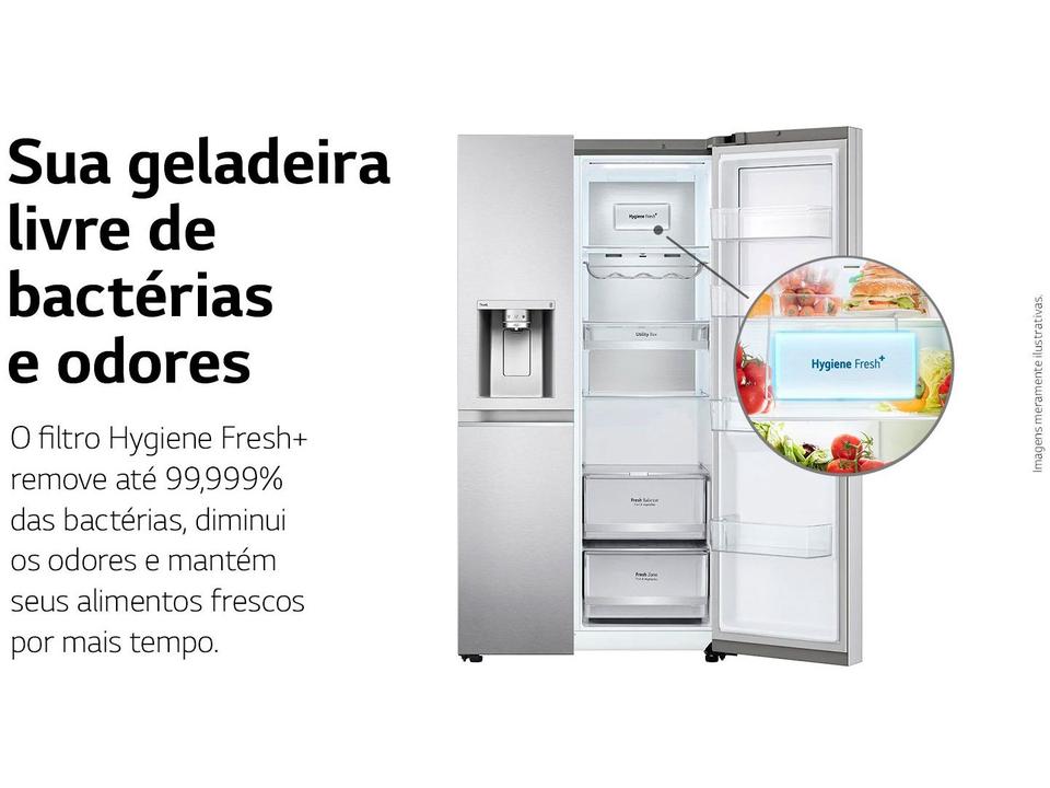 Geladeira/Refrigerador LG Frost Free Side by Side 598L com Dispenser de Água GC-X257C - 9