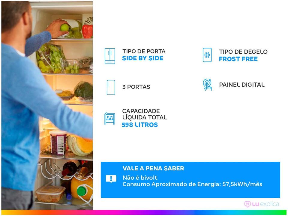 Geladeira/Refrigerador LG Frost Free Side by Side 598L com Dispenser de Água GC-X257C - 1