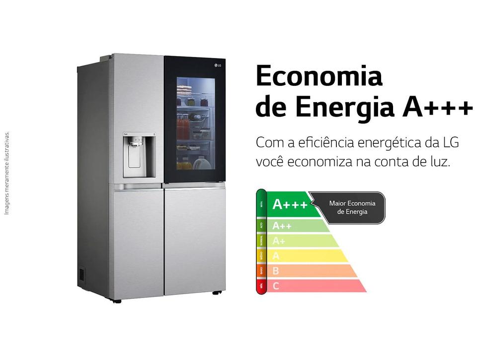 Geladeira/Refrigerador LG Frost Free Side by Side 598L com Dispenser de Água GC-X257C - 3