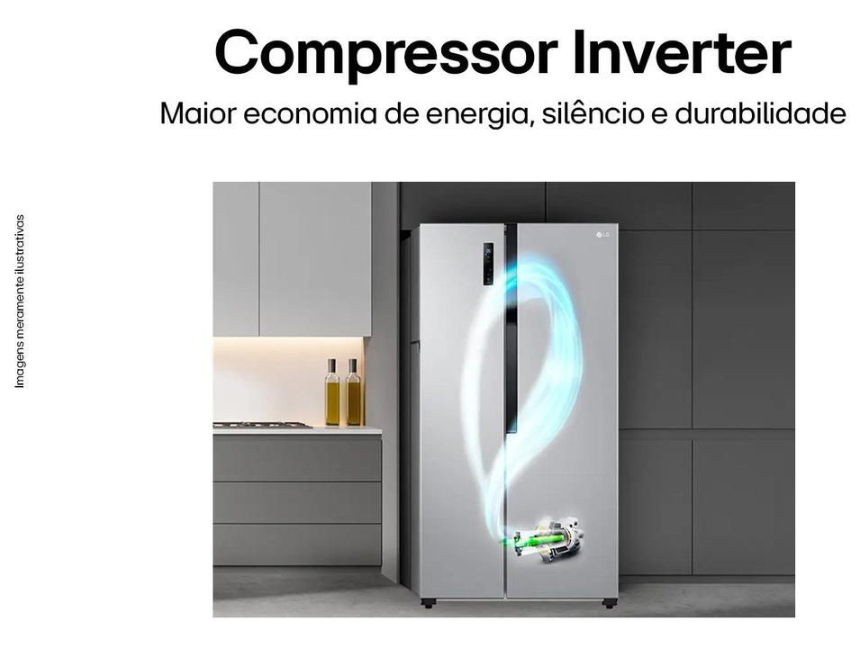 Geladeira/Refrigerador LG Frost Free Side by Side Prata 509L GC-B187PQAL - 2