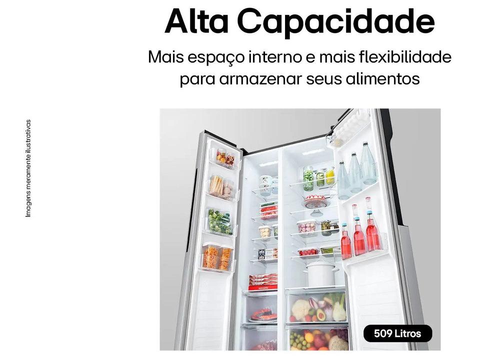Geladeira/Refrigerador LG Frost Free Side by Side Prata 509L GC-B187PQAL - 3