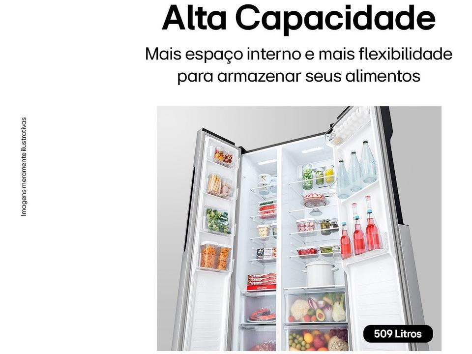 Geladeira/Refrigerador LG Frost Free Side by Side Prata 509L GC-B187PQAM - 3