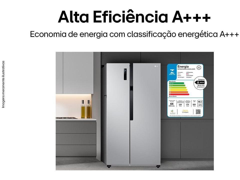 Geladeira/Refrigerador LG Frost Free Side by Side Prata 509L GC-B187PQAM - 1
