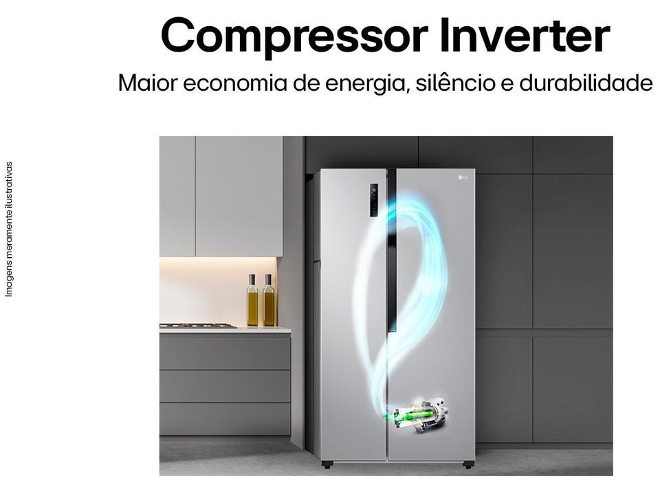 Geladeira/Refrigerador LG Frost Free Side by Side Prata 509L GC-B187PQAM - 2