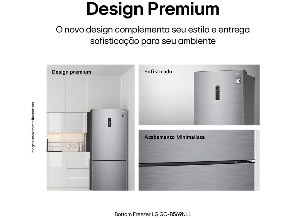 Geladeira/Refrigerador LG Frost Free Smart Inverse - Prata 451L Inox Look GC-B569NLLM.APZFSBS - 110 V - 4