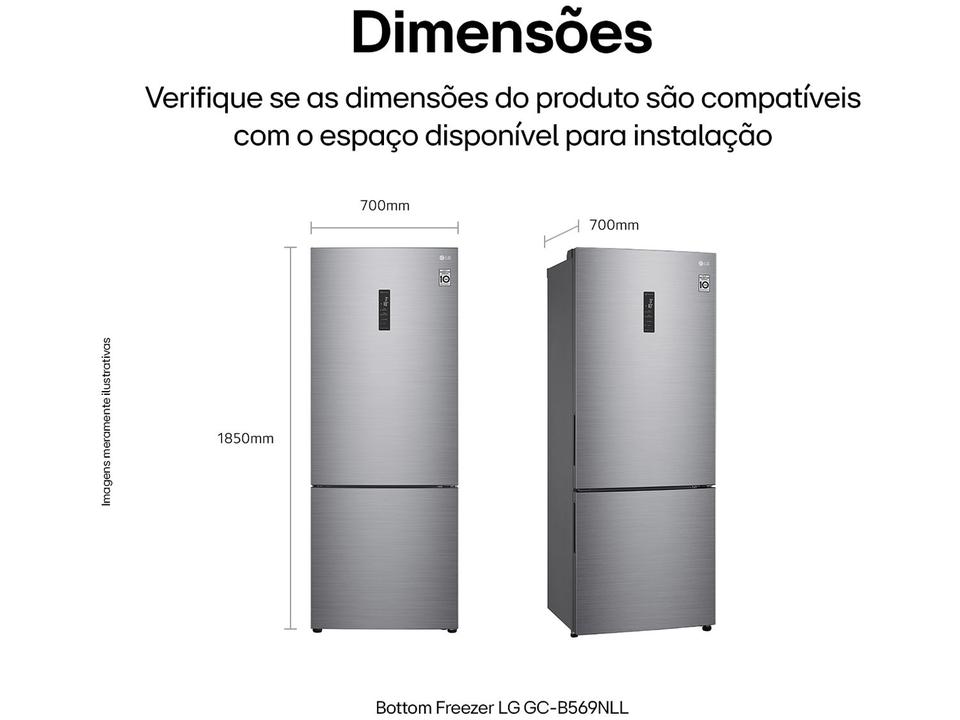 Geladeira/Refrigerador LG Frost Free Smart Inverse Prata 451L Inox Look GC-B569NLLM.APZFSBS - 220 V - 8