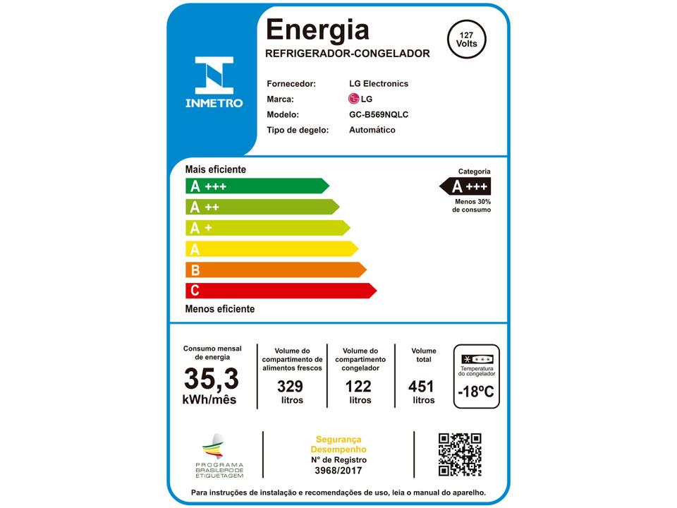 Geladeira/Refrigerador LG Frost Free Smart Preta - 25