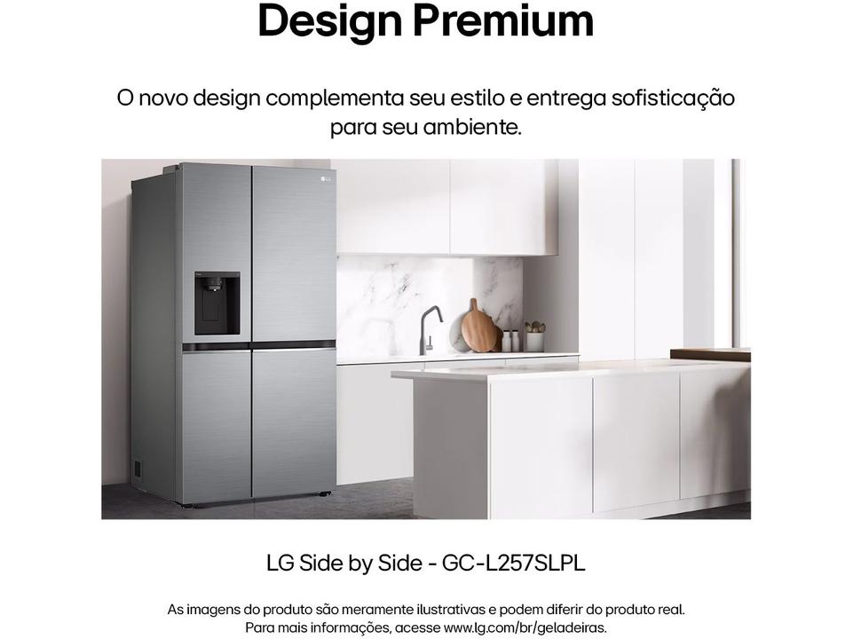 Geladeira/Refrigerador LG Frost Free Smart Side by Side 611L com Dispenser de Água GC-L257S - 10