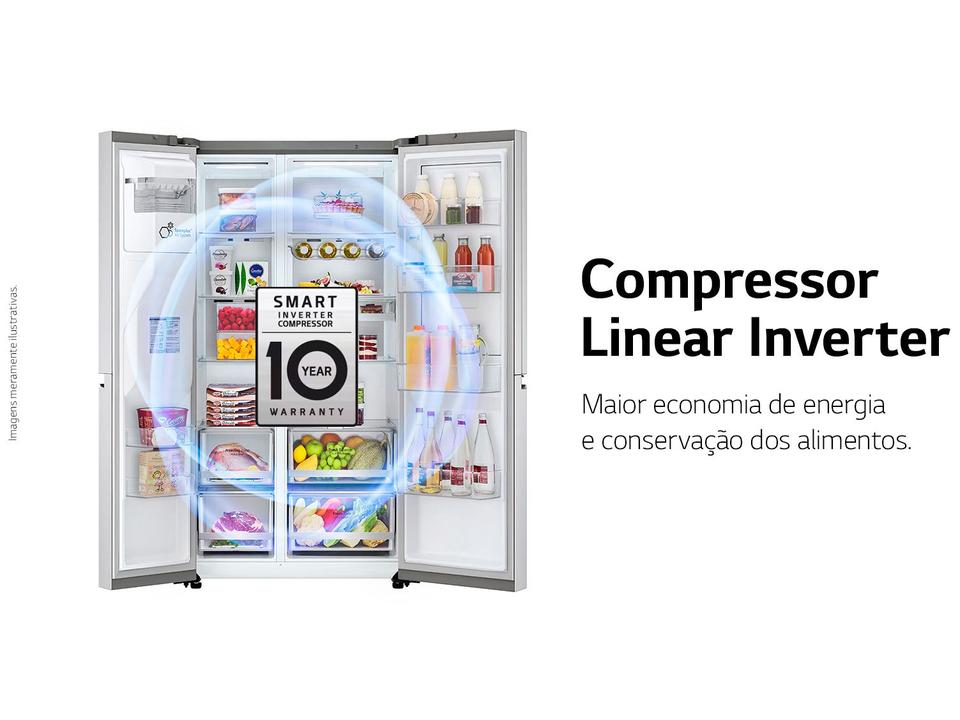 Geladeira/Refrigerador LG Frost Free Smart Side by Side 611L com Dispenser de Água GC-L257S - 2