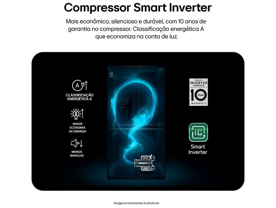 Geladeira/Refrigerador LG Smart Frost Free Side by Side Inox Look 638L GC-L267KLQX Bivolt - 4