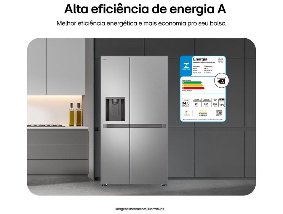 Geladeira/Refrigerador LG Smart Frost Free Side by Side Inox Look 638L GC-L267KLQX Bivolt - 2