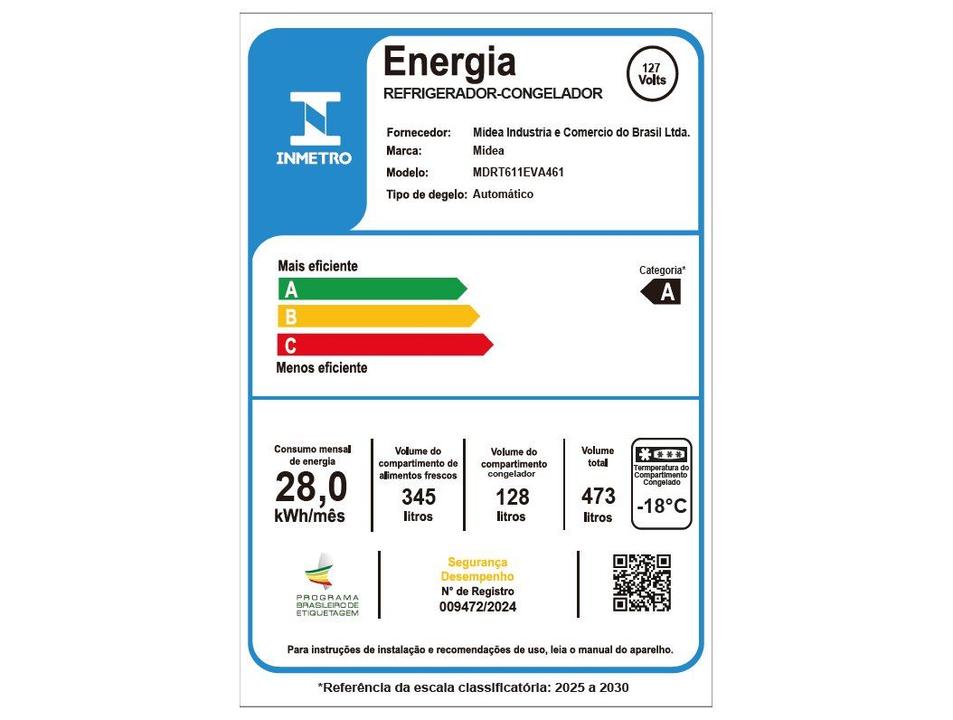 Geladeira/Refrigerador Midea Frost Free 2 Portas 473L MDRT611EVA461 - 8