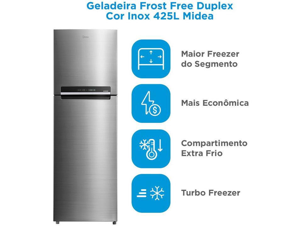 Geladeira/Refrigerador Midea Frost Free Duplex 425L MD-RT572EVD461 - 1