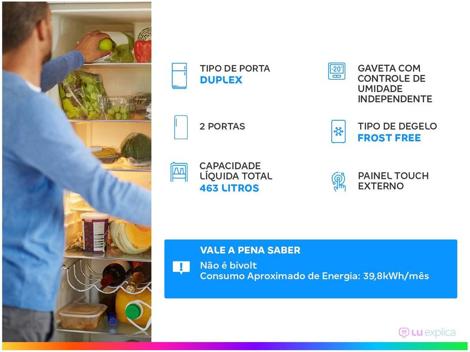 Geladeira/Refrigerador Midea Frost Free Duplex Branca 463L MD-RT645MTA01 - 1