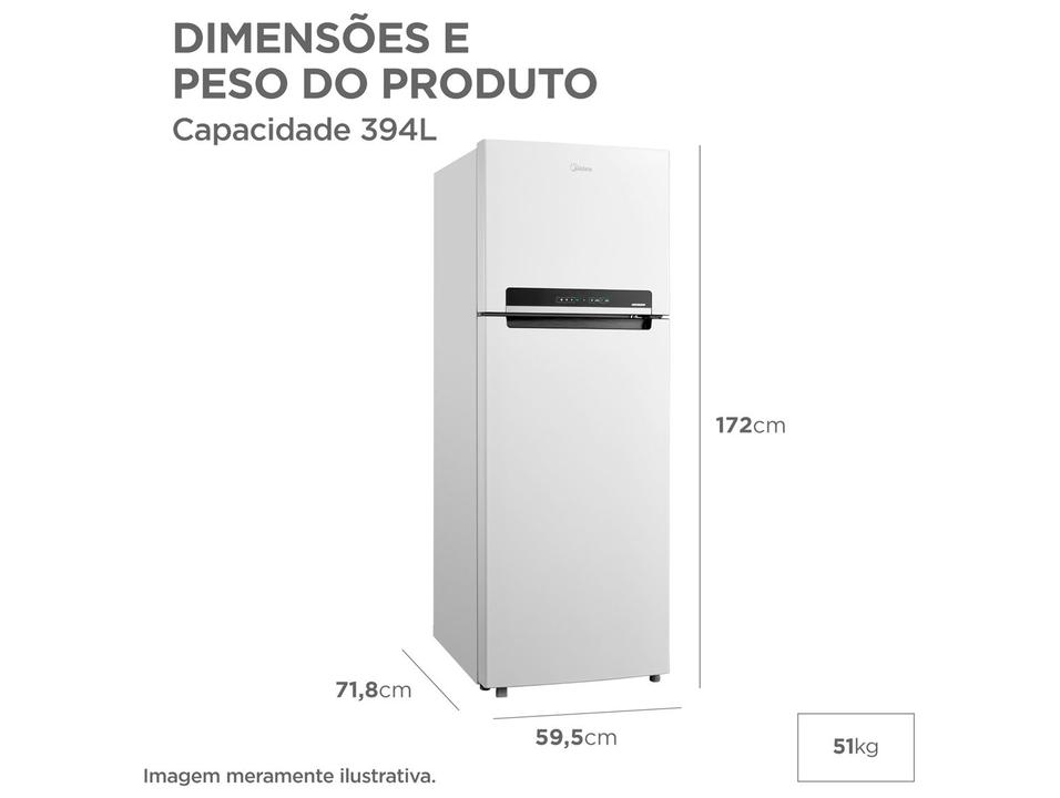 Geladeira/Refrigerador Midea Frost Free Duplex Branco 394L RT533 - 4