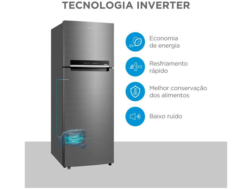 Geladeira/Refrigerador Midea Frost Free Duplex Inox 394L MDRT533EVD461 - 4