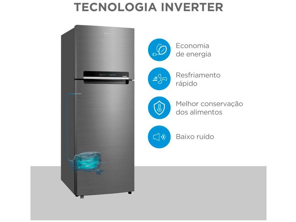 Geladeira/Refrigerador Midea Frost Free Duplex Inox 394L MDRT533EVD462 - 4