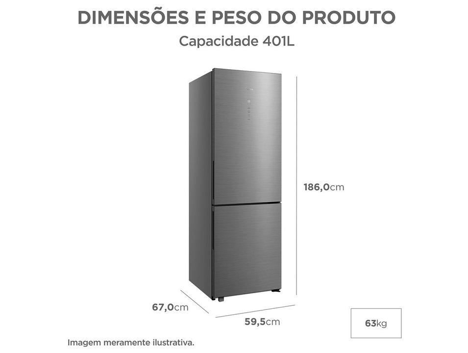 Geladeira/Refrigerador Midea Frost Free Inverse Cor Inox 401L MDRB548FGD463 Bivolt - 5