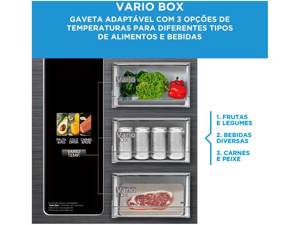Geladeira/Refrigerador Midea Smart Frost Free French Door Prata 474L MD-RF691FGD463 Bivolt - 15