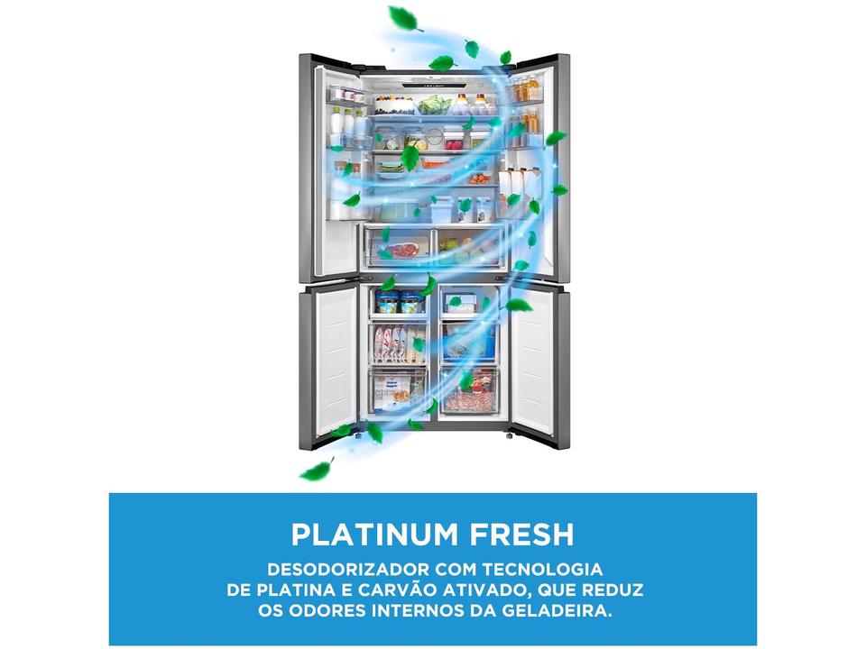 Geladeira/Refrigerador Midea Smart Frost Free French Door Prata 474L MD-RF691FGD463 Bivolt - 14