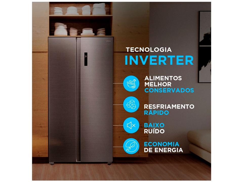 Geladeira/Refrigerador Midea Smart Frost Free Side by Side Inox 511L MDRS710FGD46 - 1