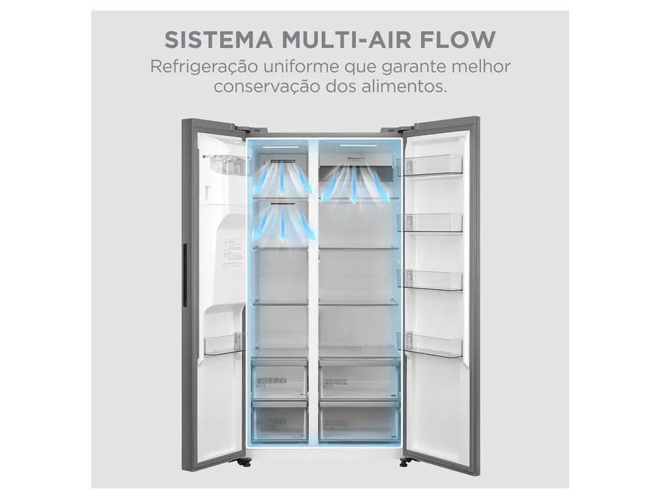 Geladeira/Refrigerador Midea Smart Sensor Frost Free Prata 570L MDRS761MYD461 - 4