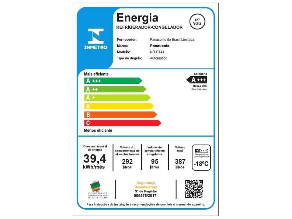Geladeira/Refrigerador Panasonic Frost Free Duplex - 12