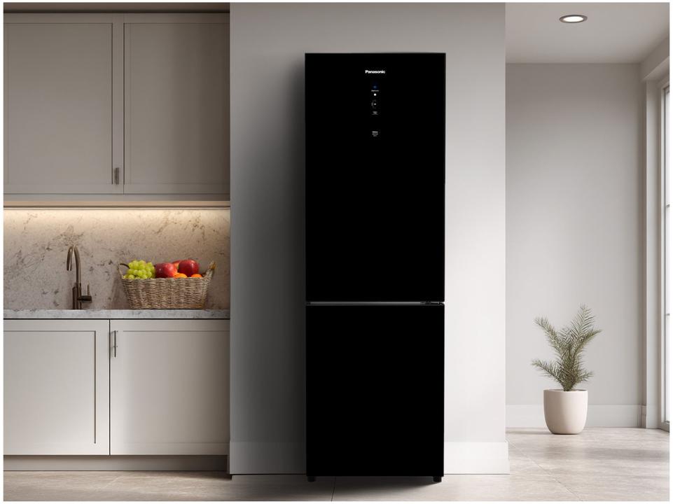 Geladeira/Refrigerador Panasonic Frost Free Inverse Black Glass 397L NR-BB41GV1BB - 2