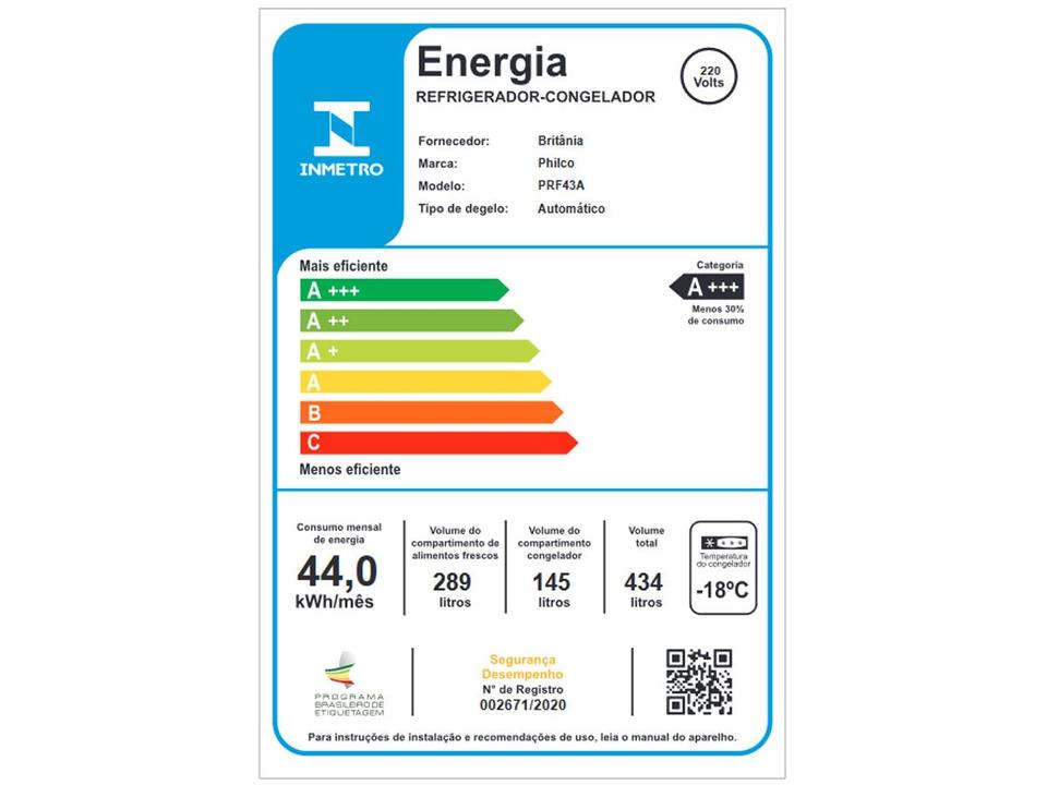 Geladeira/Refrigerador Philco Frost Free Side By Side Preto 434L PRF43A - 7