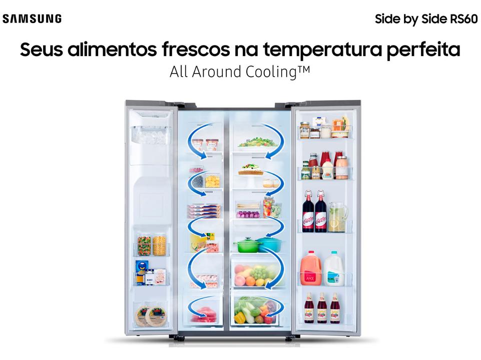 Geladeira/Refrigerador Samsung Frost Free Side by Side 628L com Dispenser de Água e Gelo RS60T5200S9 - 5