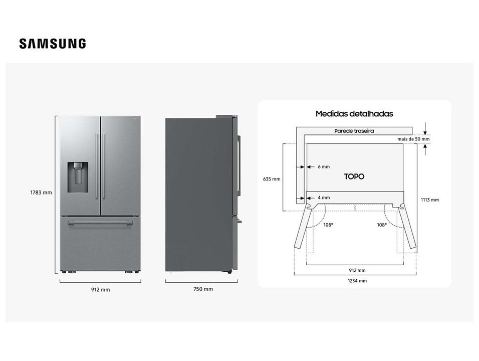 Geladeira/Refrigerador Samsung Smart French Door Inox 664L RF70H - 12