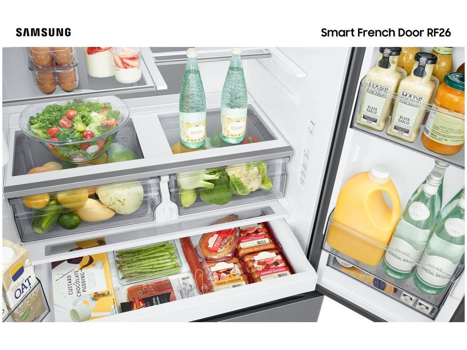 Geladeira/Refrigerador Samsung Smart Frost Free French Door Prata 467L com Dispenser de Água e Gelo RF26CG740 - 220 V - 14