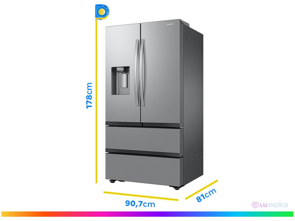 Geladeira/Refrigerador Samsung Smart Frost Free French Door Prata 467L com Dispenser de Água e Gelo RF26CG740 - 220 V - 4