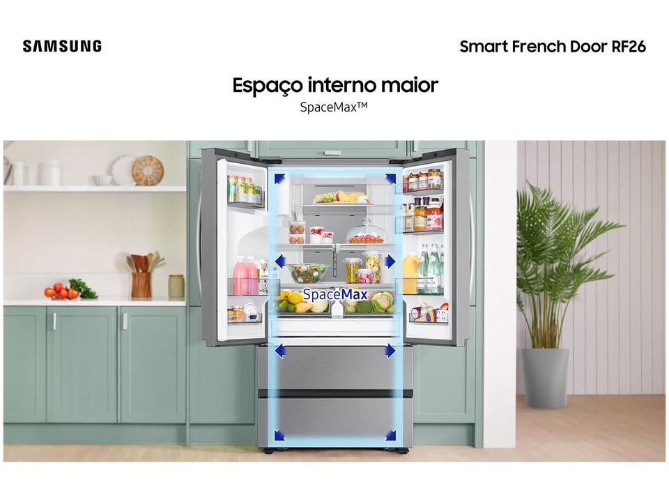 Geladeira/Refrigerador Samsung Smart Frost Free French Door Prata 467L com Dispenser de Água e Gelo RF26CG740 - 220 V - 8