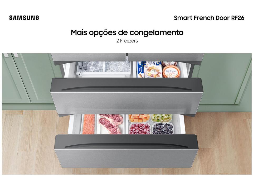 Geladeira/Refrigerador Samsung Smart Frost Free French Door Prata 467L com Dispenser de Água e Gelo RF26CG740 - 7