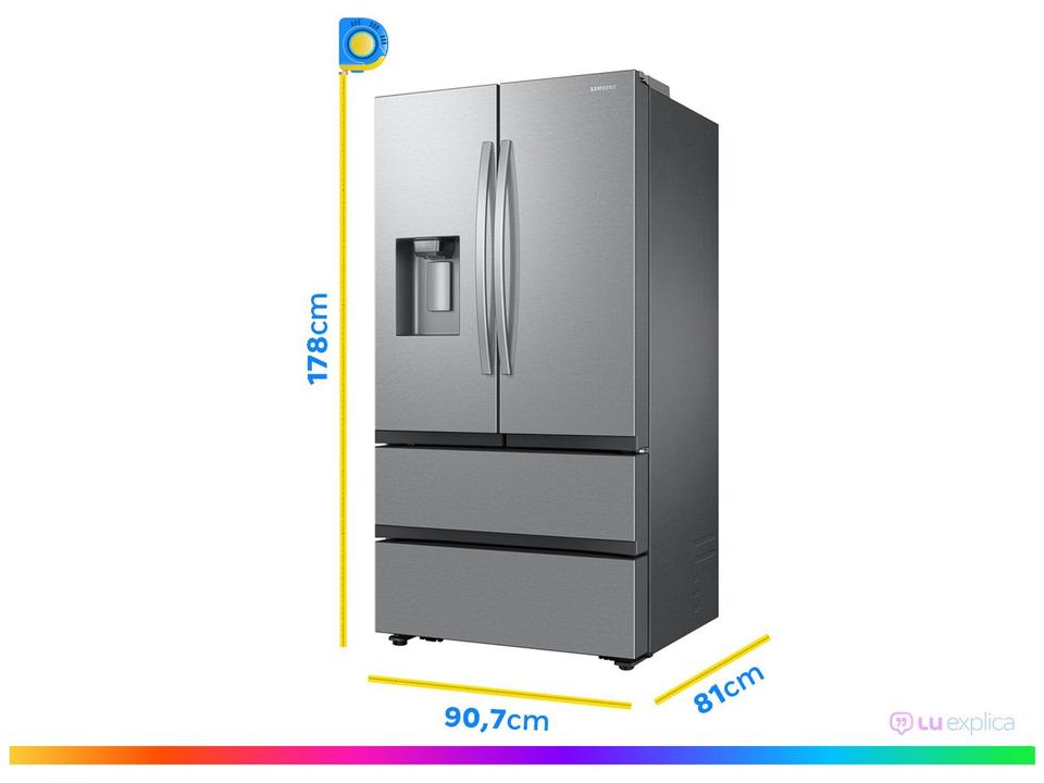 Geladeira/Refrigerador Samsung Smart Frost Free French Door Prata 467L com Dispenser de Água e Gelo RF26CG740 - 5